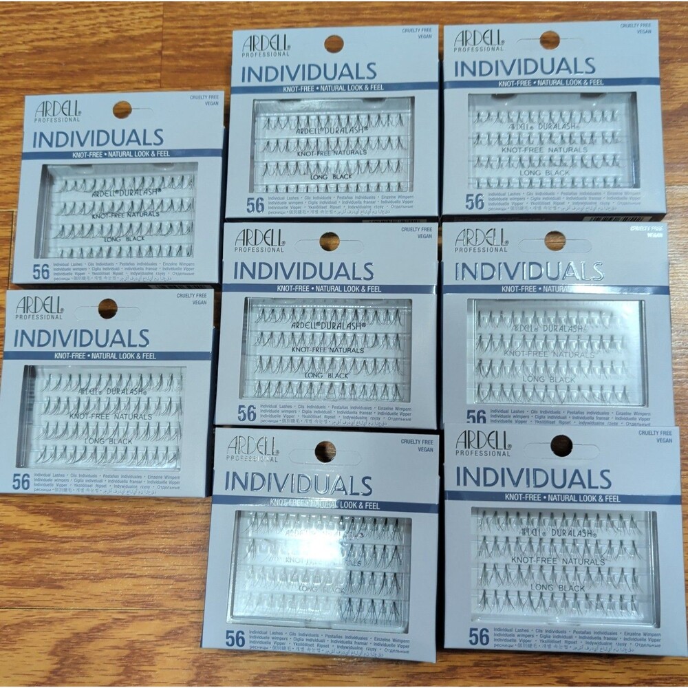 Lot 8 Packs Ardell Professional Duralash Individual Knot-free Long Black Eyelash